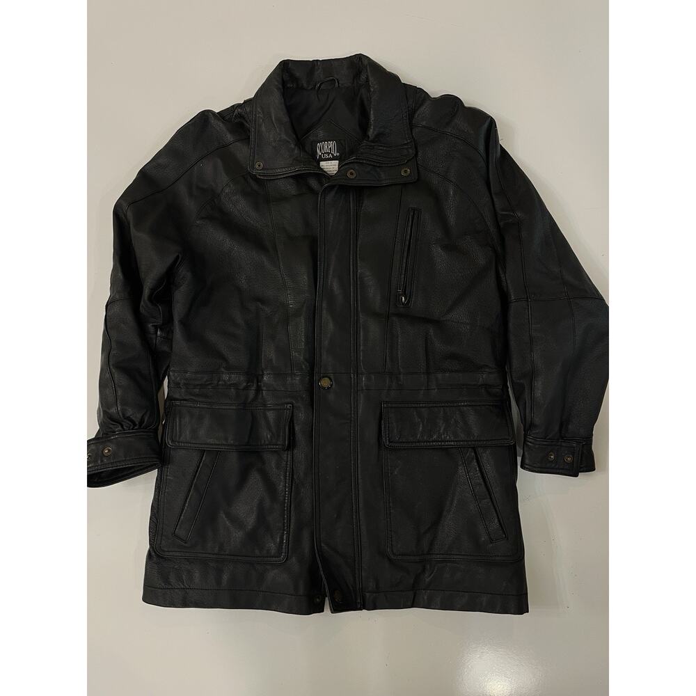 Vintage Black Scorpio Leather Motorcycle Women’s Jacket Size S